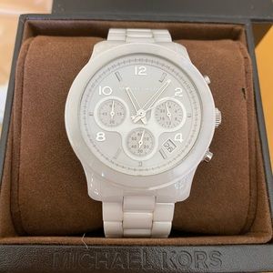*SOLD* Michael Kors White Ceramic Sport Chronograph Watch